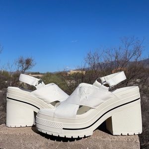 New Sandy White Converse One Star Lugged Sandals 9